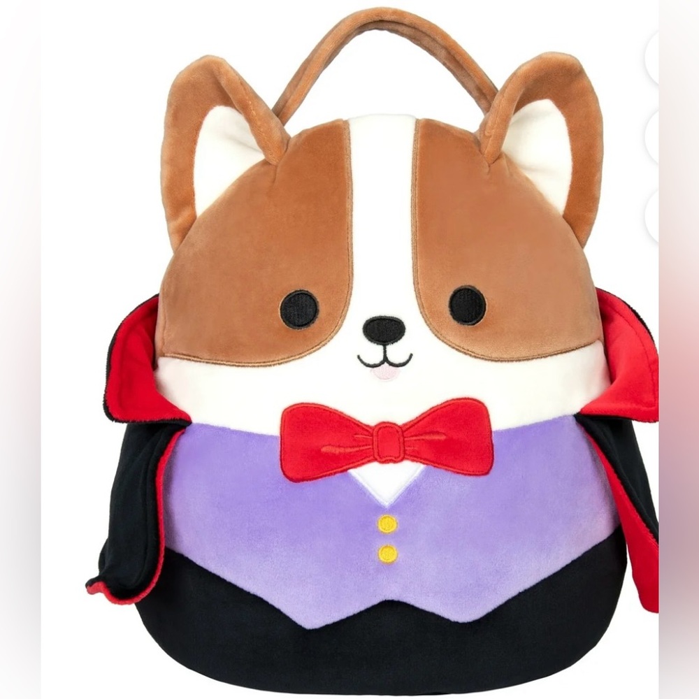 Corgi Plush Vampire Halloween Pail! NWT!